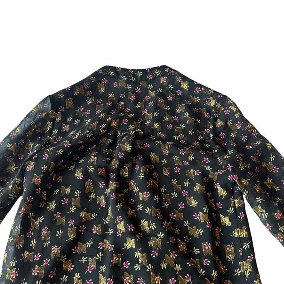 Diane Von Furstenburg DVF Kourtni Silk Blend Dress Metallic Button-Down Size 0 - Picture 10 of 15